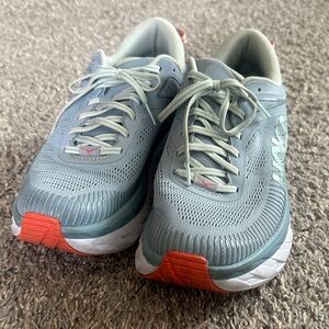 Women's Athletic Running Shoes - Gray and Orange